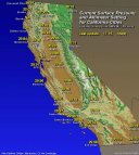 Map- Current Barometric Pressure for California