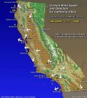Map- Current Wind Speeds-Direction for California